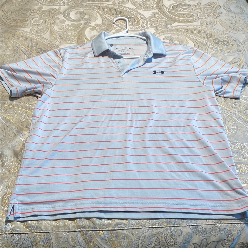 Under Armour Men's Blue Striped Polo Shirt